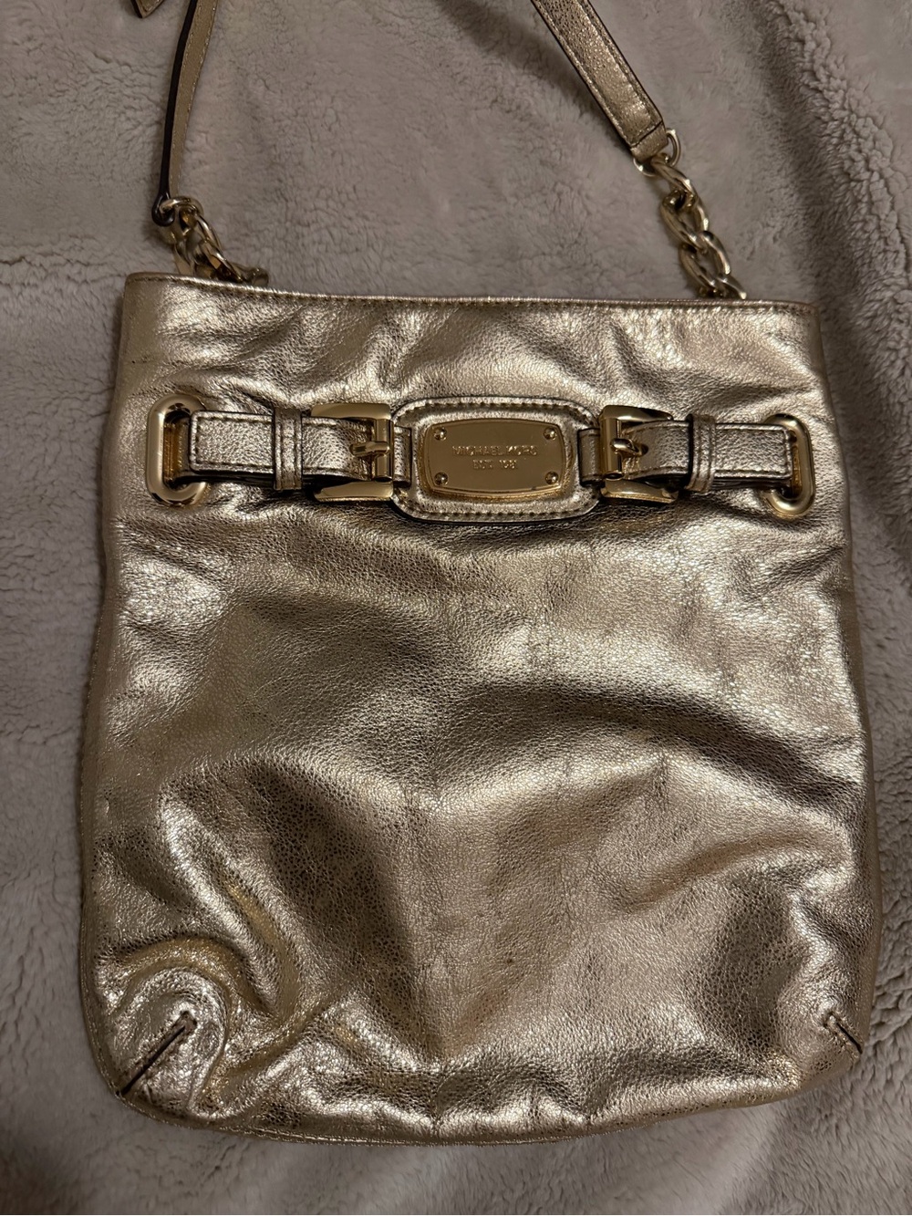 Michael Kors Metallic Gold Leather Shoulder Bag